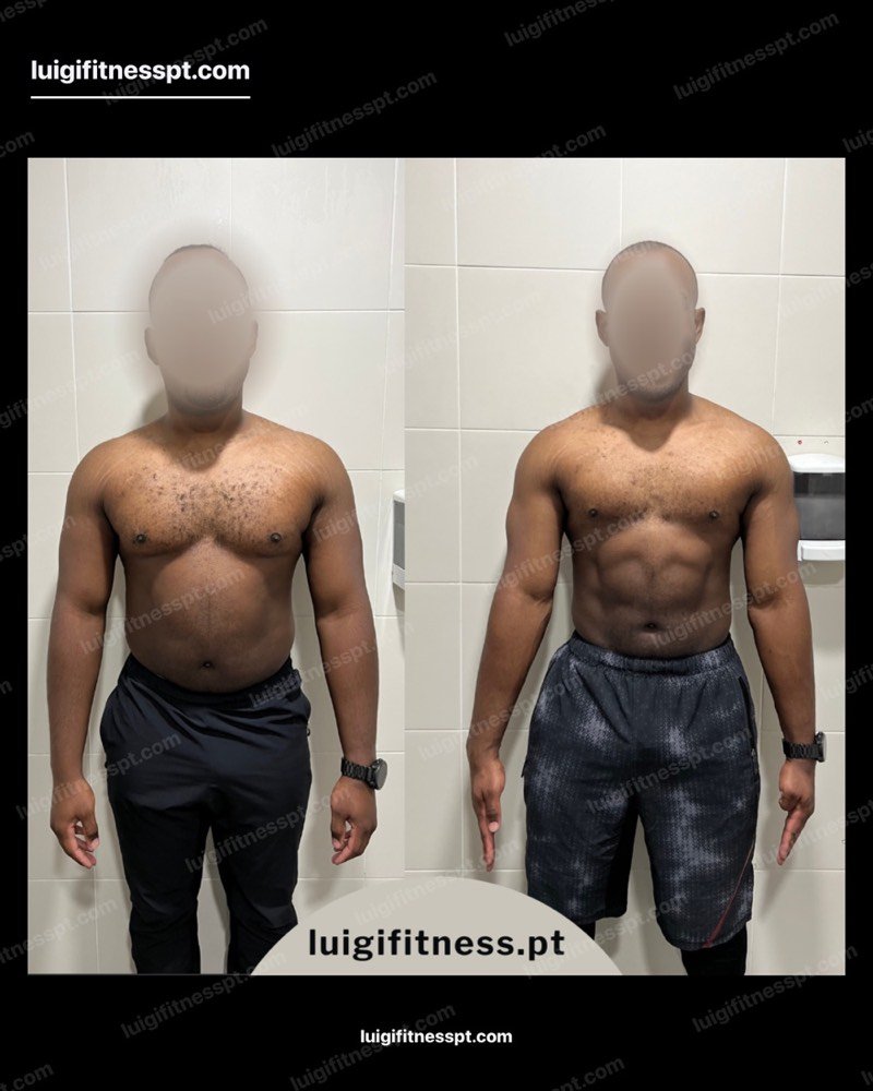 Client before and after body transformation with Luigi Fitness PT, Tulse Hill