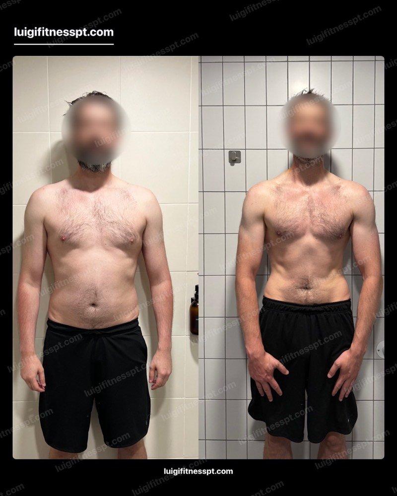 Client before and after body transformation with Luigi Fitness PT, Tulse Hill