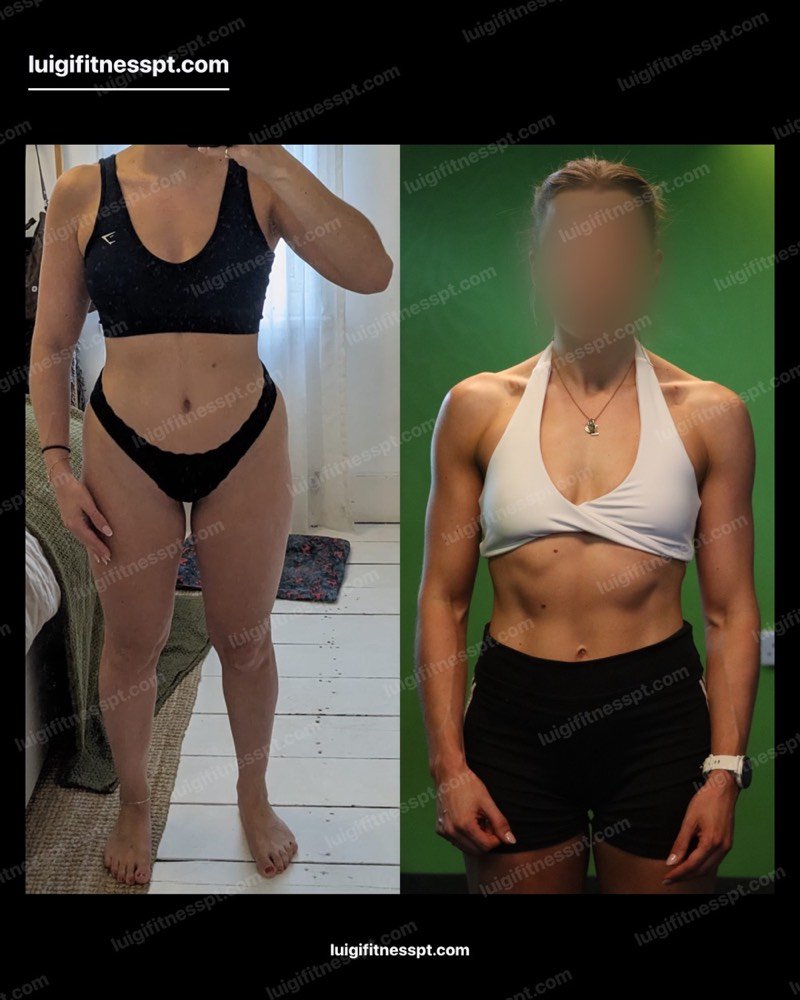 Client before and after body transformation with Luigi Fitness PT, Tulse Hill
