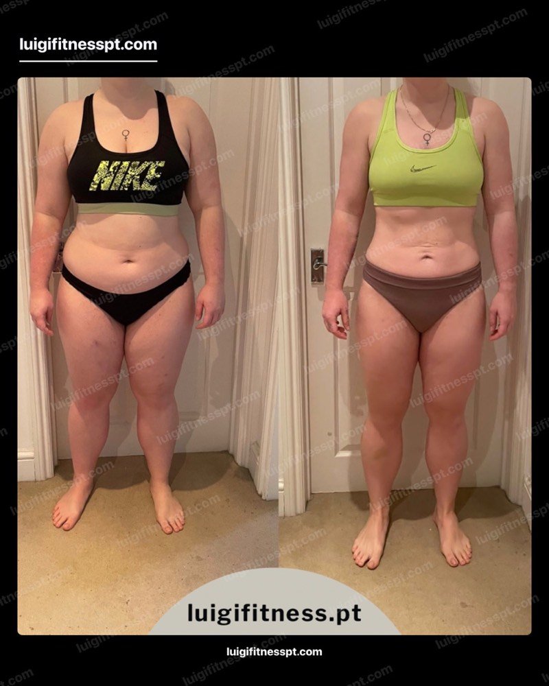 Client before and after body transformation with Luigi Fitness PT, Tulse Hill