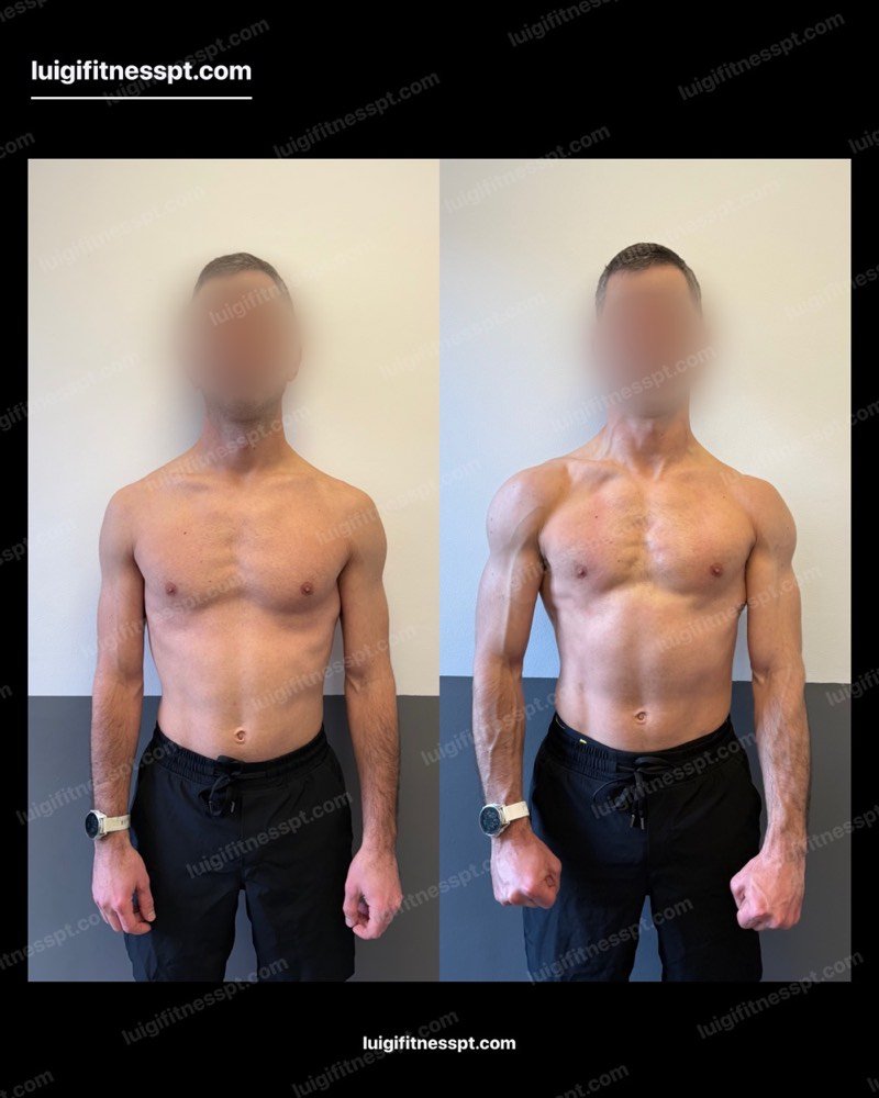Client before and after body transformation with Luigi Fitness PT, Tulse Hill